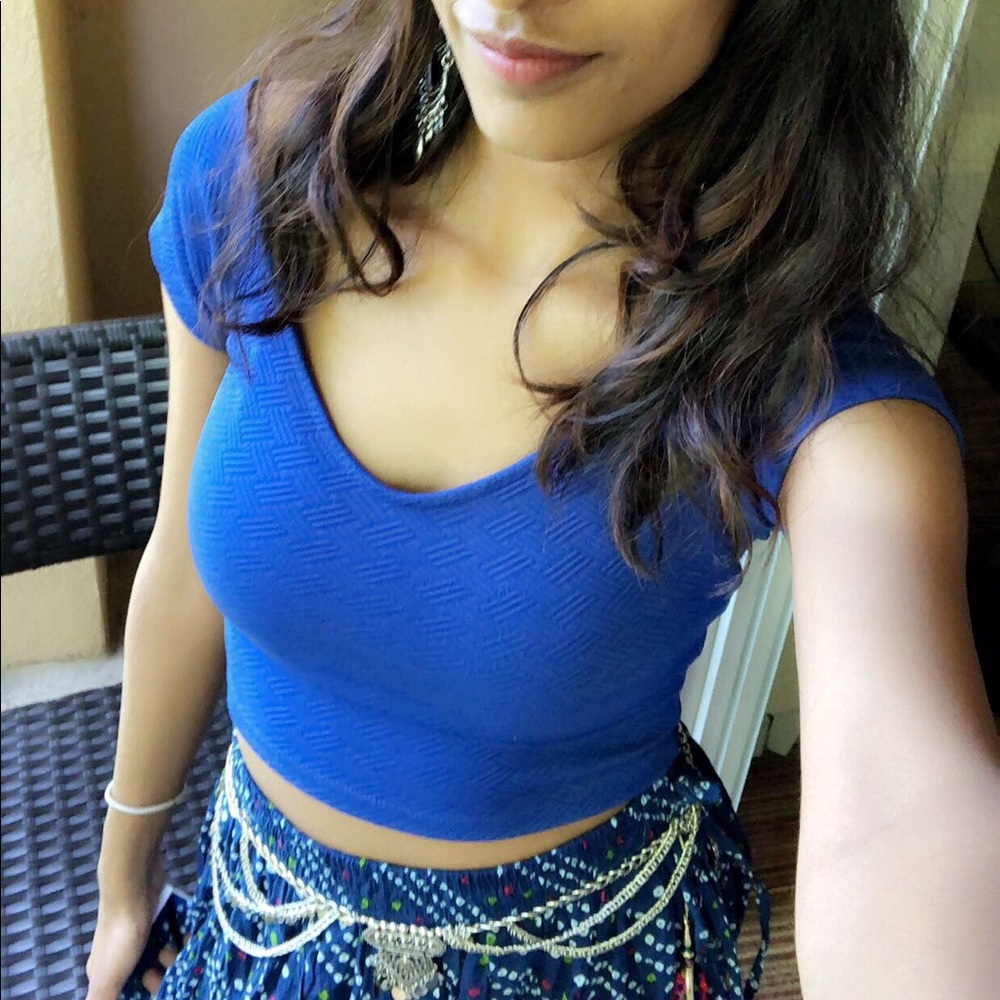 Royal blue crop top size XS 0 Arden B
